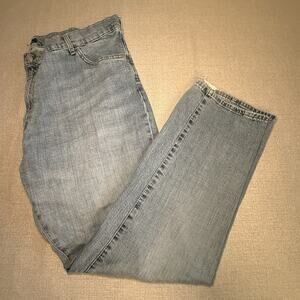 Vintage Polo Ralph Lauren Mens 46x34 Light Jeans Blue Denim Dungarees Straight